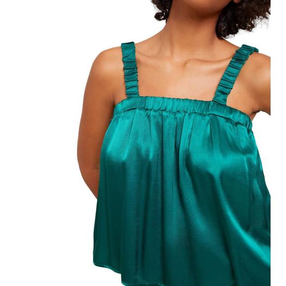 NEW NATION LTD rivka tank with elastic detail in emerald - Picture 4 of 4